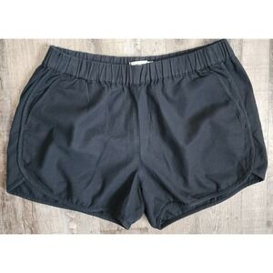 Madewell Pull-On Shorts Women's Size S Black Dolphin Hem E8919 Casual